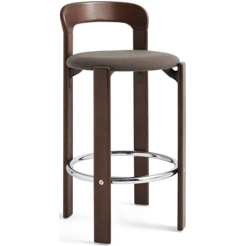 Rey Bar Stool Low Seat Upholstery Colour & Finish: Umber brown water-based lacquered beech