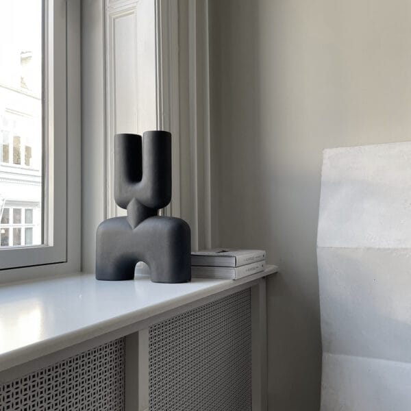 Cobra Vase Double, Medio - Black, L34 / W10