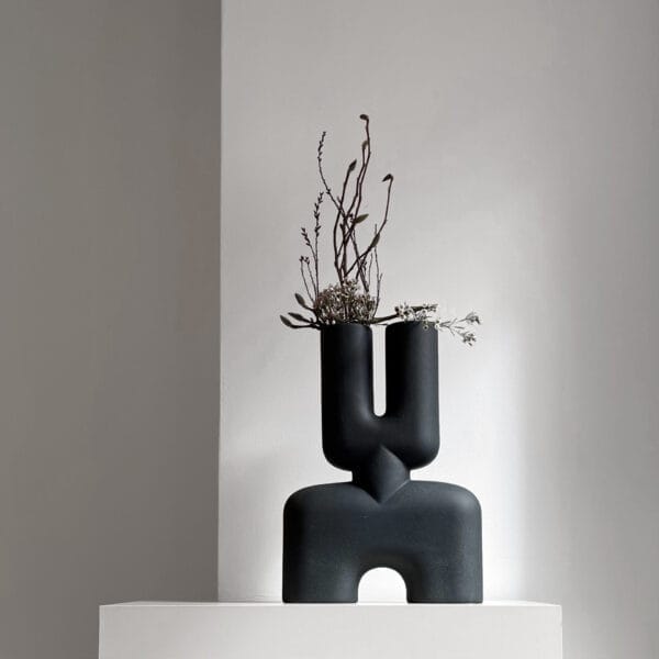 Cobra Vase Double, Medio - Black, L34 / W10 - Image 2