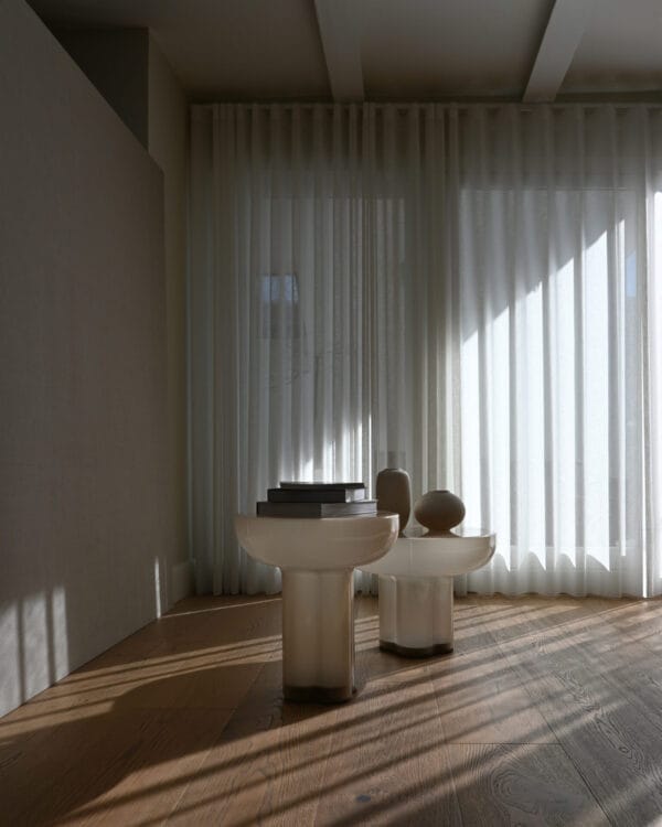 Crown Table, Tall - Smoked Desert Mouth-Blown Glass - Image 2