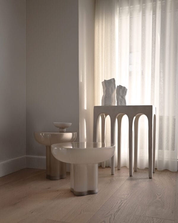 Crown Table, Low - Smoked Desert Mouth-Blown Glass - Image 2
