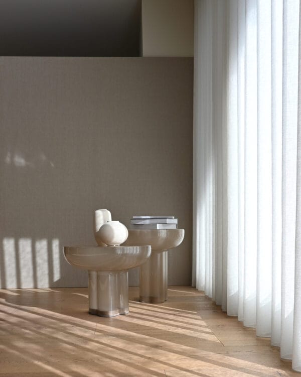 Crown Table, Low - Smoked Desert Mouth-Blown Glass - Image 3