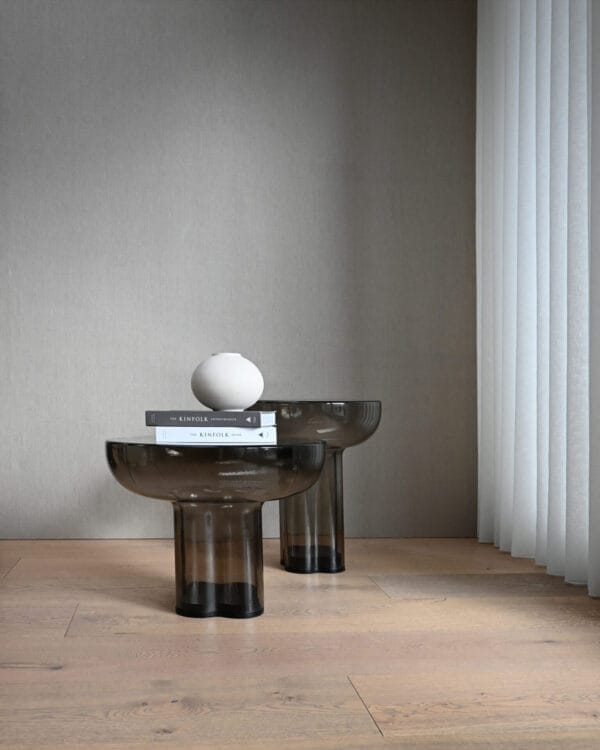 Crown Table, Low - Smoked Forest Mouth-Blown Glass