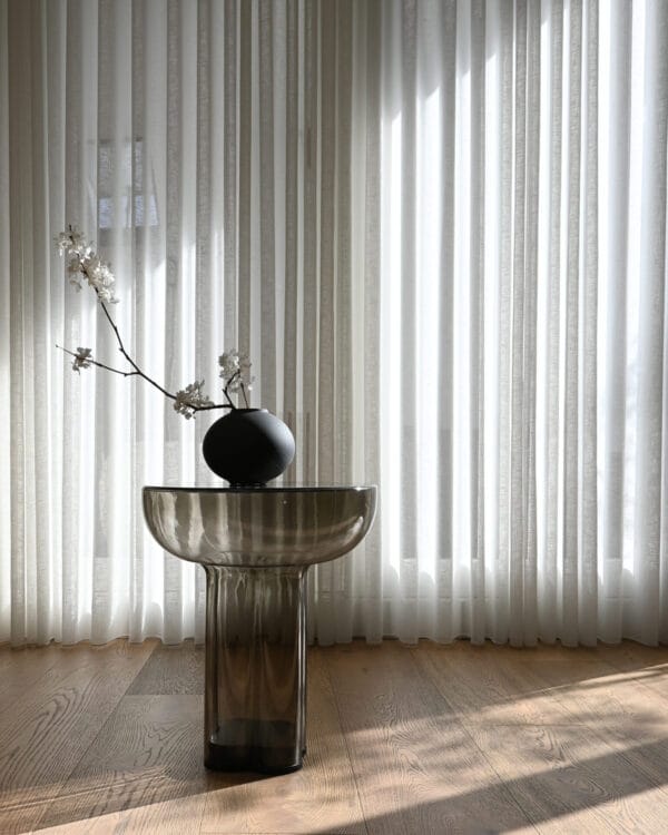 Crown Table, Tall - Smoked Forest Mouth-Blown Glass