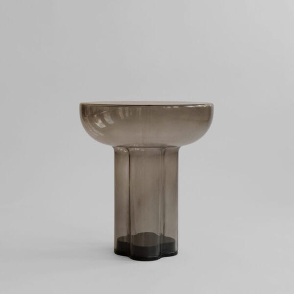 Crown Table, Tall - Smoked Forest Mouth-Blown Glass - Image 5