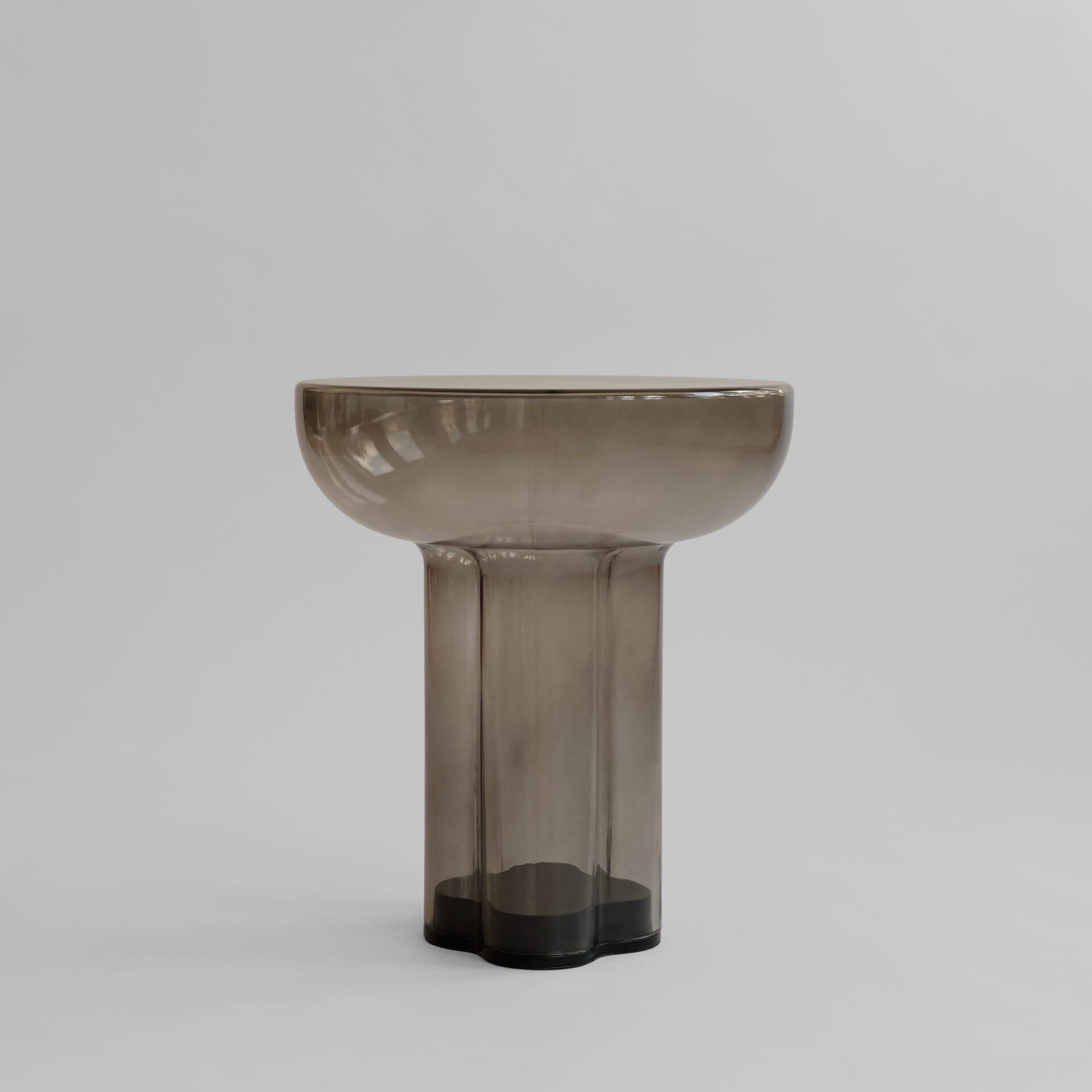 Crown Table, Tall - Smoked Forest Mouth-Blown Glass - Image 5