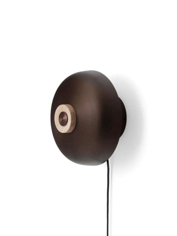 Reverse Wall Lamp, Travertine, Sand/Aluminium, Bronzed - Hardwired, Ø24,3 cm - Image 4