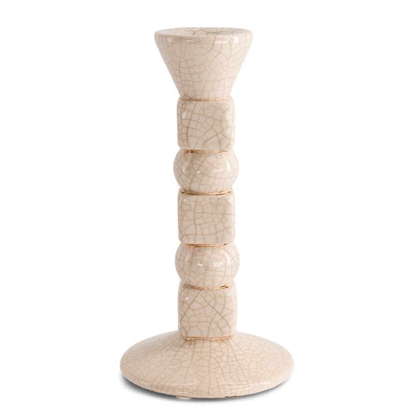 Anna Small cream-white ceramic candle holder H20 x Ø10cm - Image 4