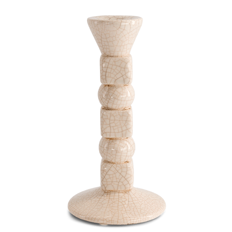 Anna Small cream-white ceramic candle holder H20 x Ø10cm - Image 4
