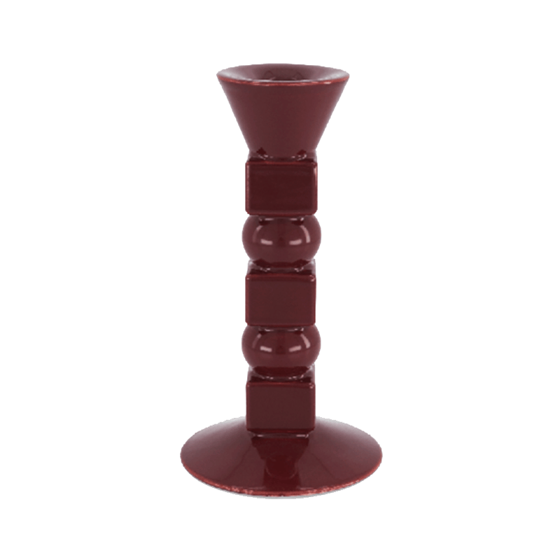 Anna Small ceramic burgundy candle holder  H20 x Ø10cm - Image 4