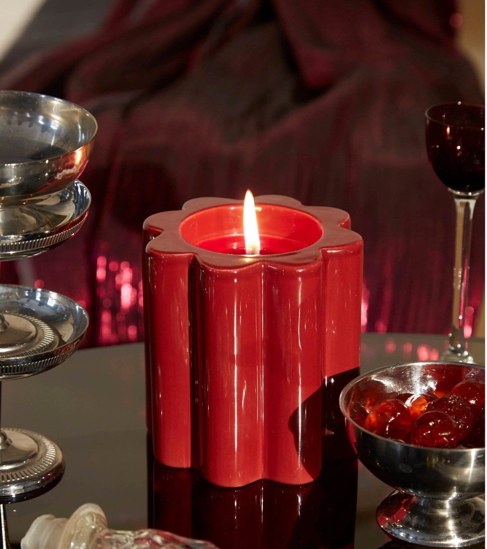 Candela Sandalwood scented vegetal wax and ceramic candle H10 x Ø11cm