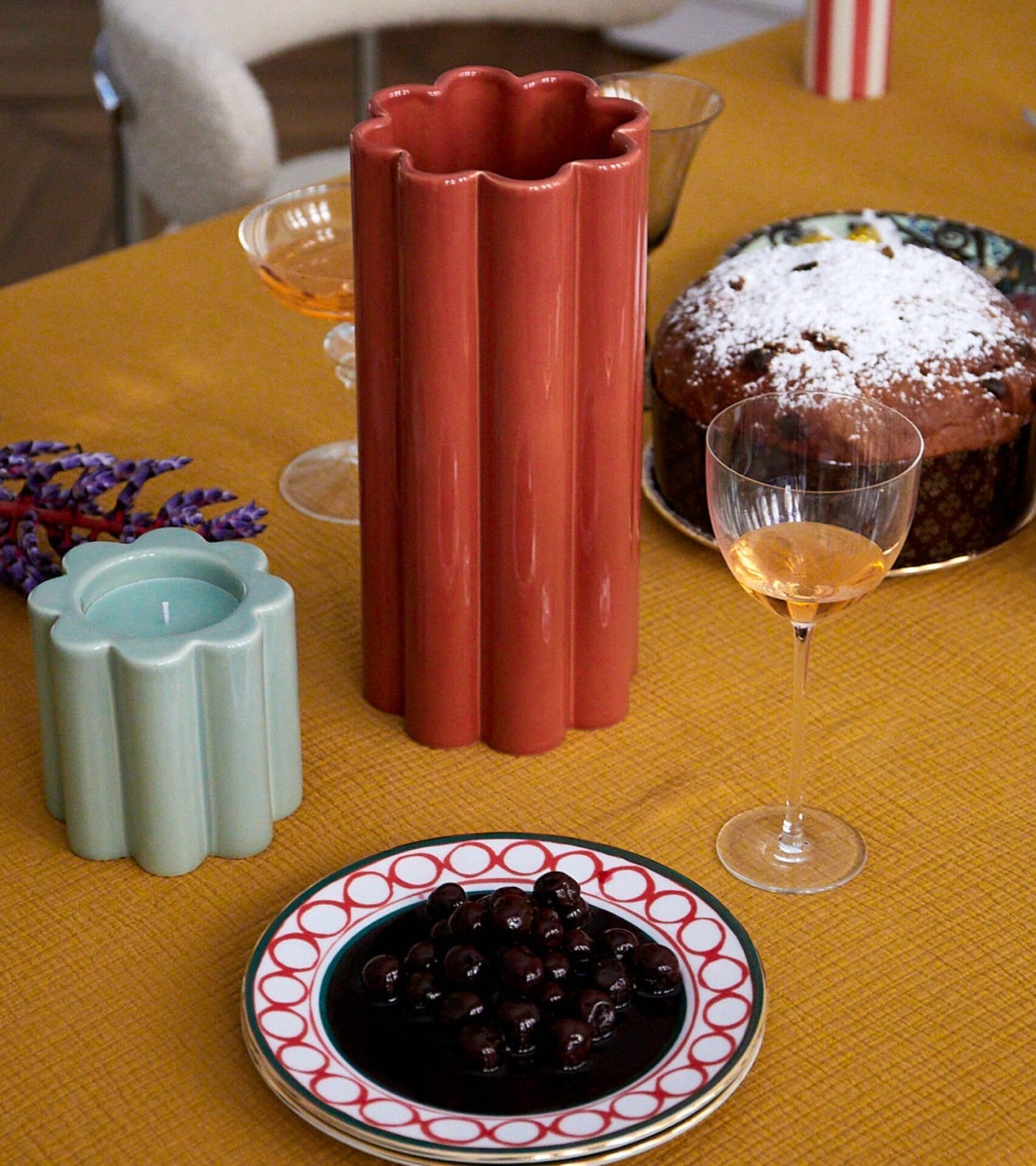 Duetto Solo Terracotta ceramic vase H27 x Ø12,5cm - Image 3