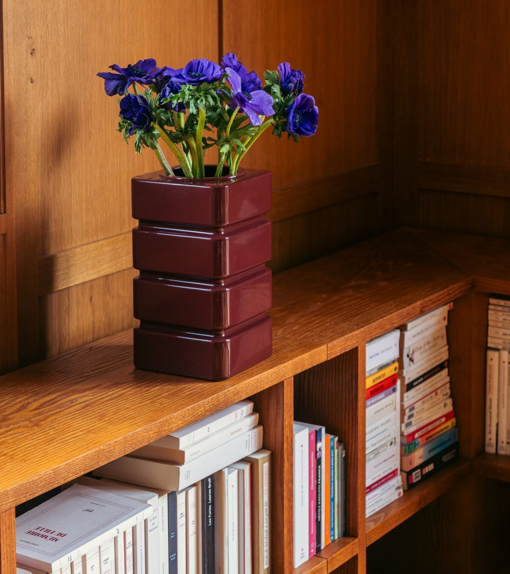 Donna Burgundy ceramic vase 14x14xH29cm - Image 2