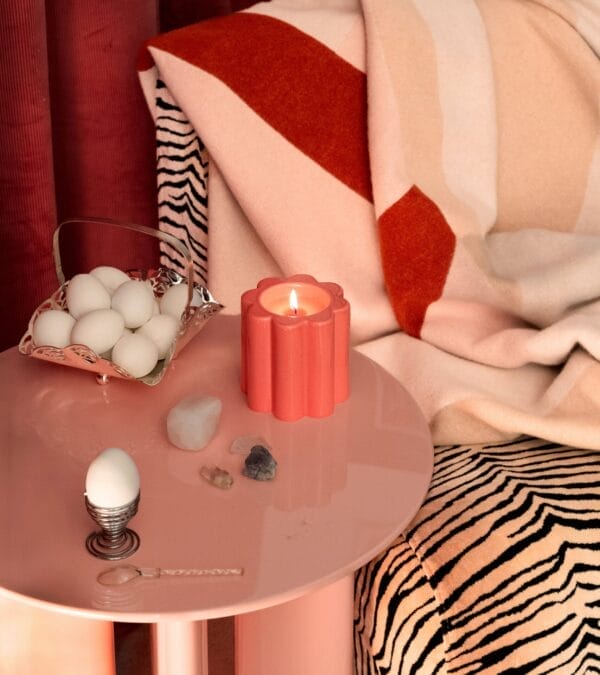 Candela Fig tree scented candle, powder pink vegetable wax, ceramic H10 x Ø11cm - Image 4