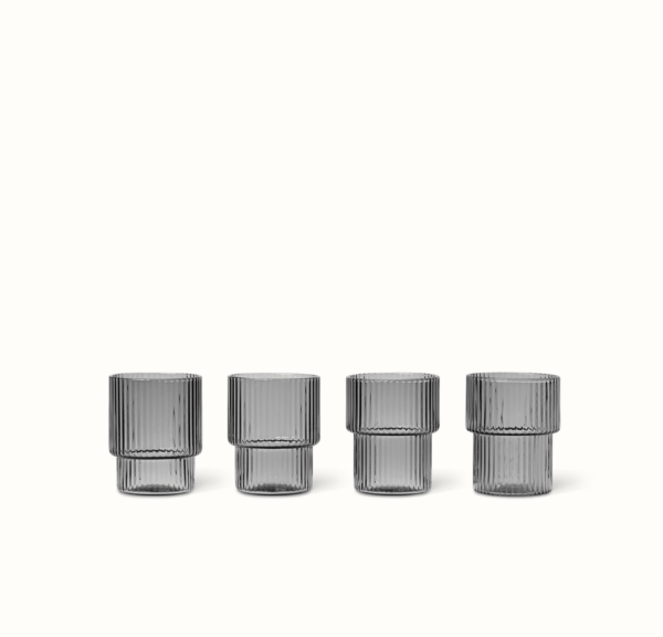 Ripple Small Glasses - Set of 4 - Smoked Grey - Image 2