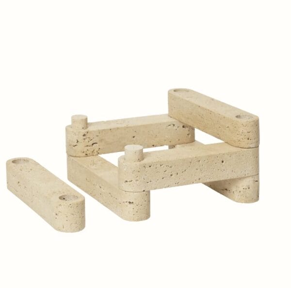 Newel Modular Candle Holder - Set of 6, Travertine - Image 5