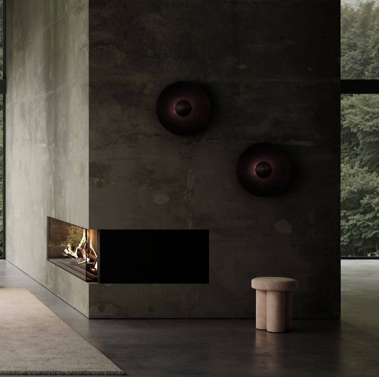 Dusk Wall Lamp- Burned Black L50 W50 H17,5 CM