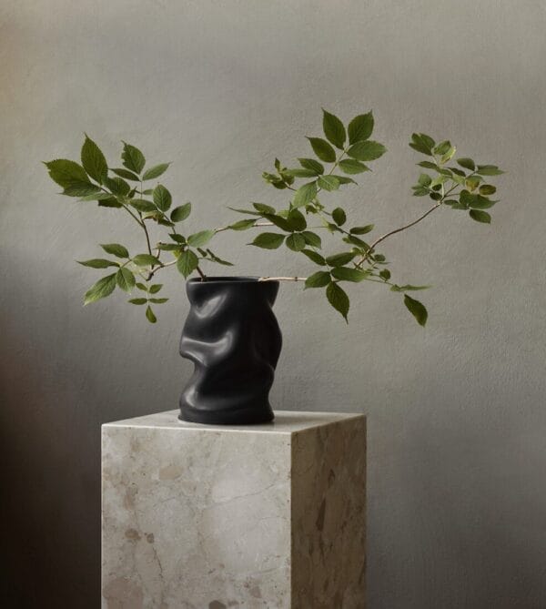 Collapse Vase - H20 cm, Ø16 cm - Black