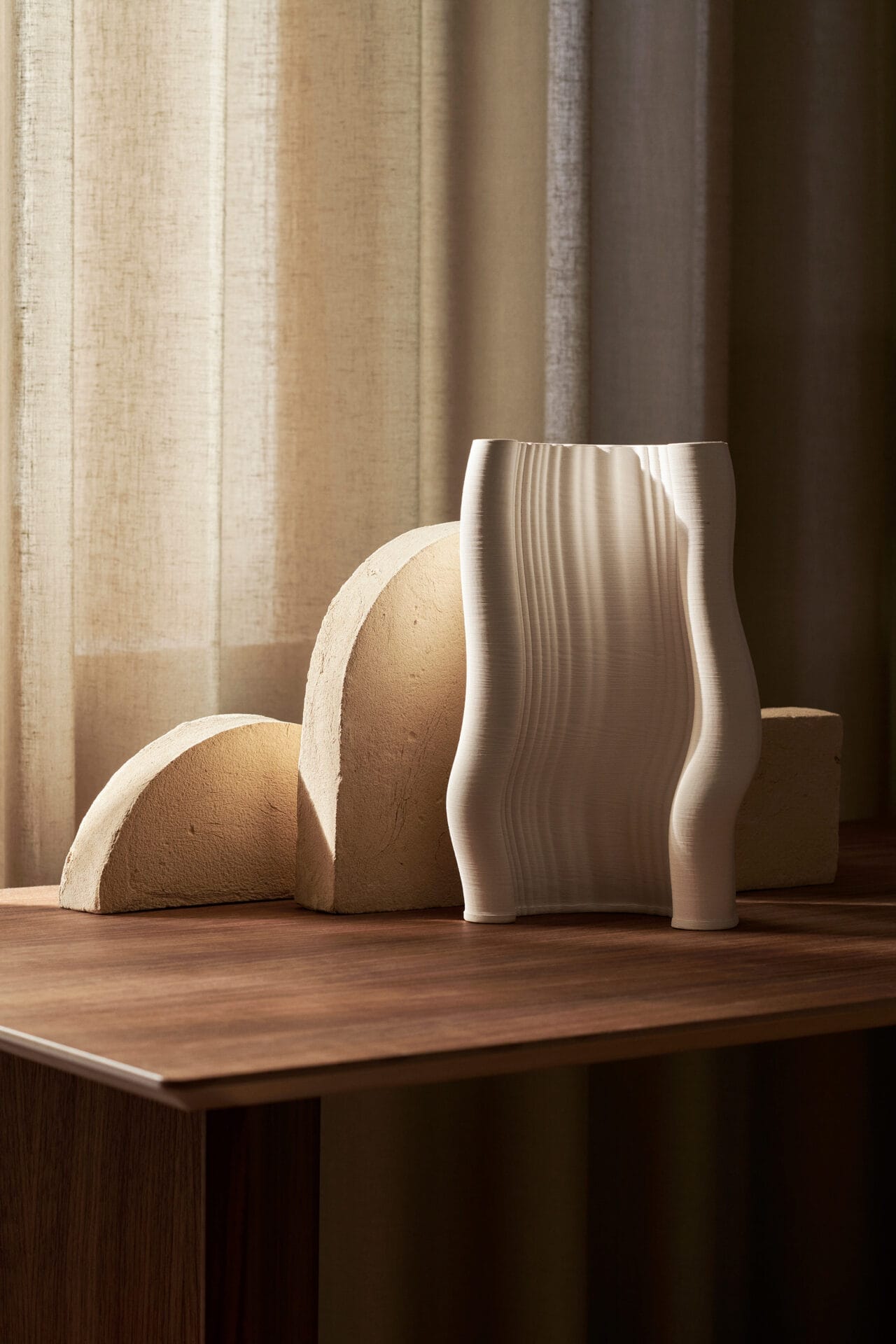 Moire Vase Large, Off-white, H30 cm - Image 5