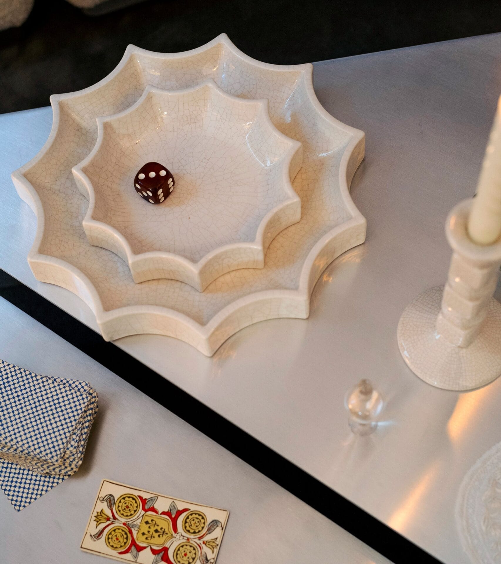 Tasca Small cream-white ceramic pocket emptier Ø22cm