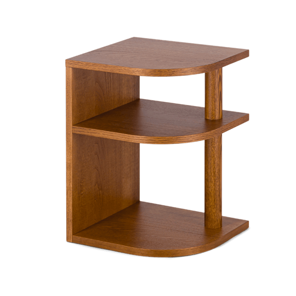 Opera Straight side table in ash with iroko finish, Right side D35x32xH47cm - Image 3