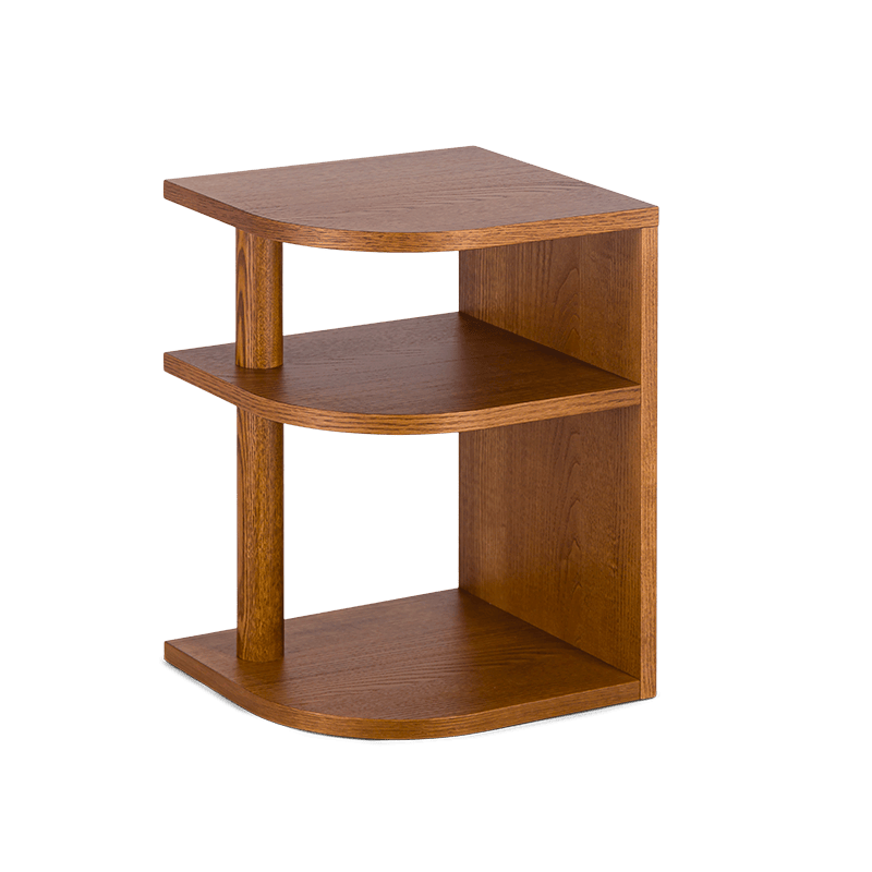 Opera Straight side table in ash with iroko finish, Left side D35x32xH47cm - Image 2