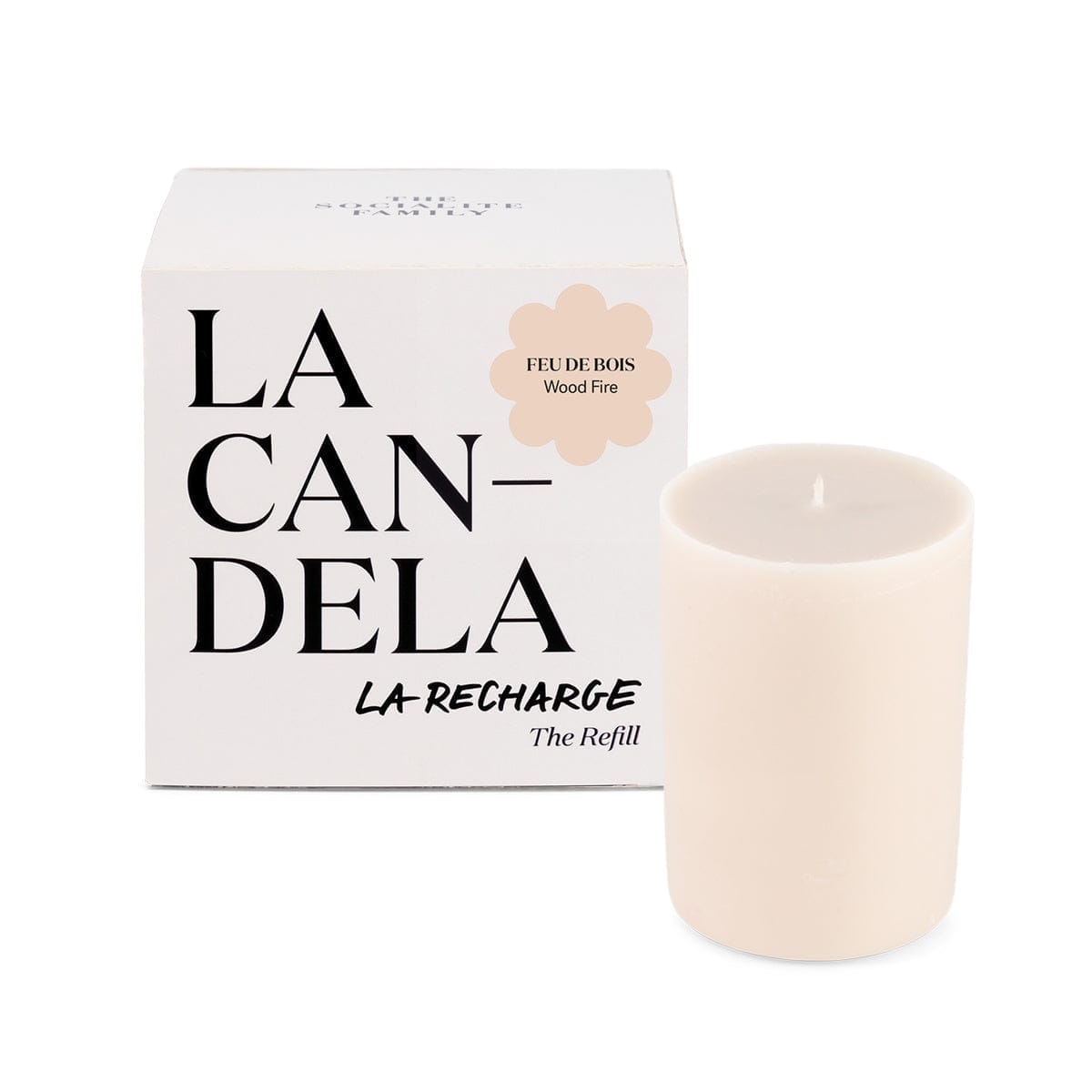 Candela Wood fire scented candle refill H8.5 x Ø6cm