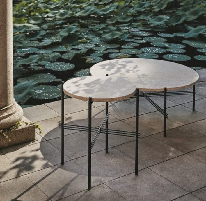 TS Coffee Table, Top Neutral White Travertine, Ø80 cm - Image 5