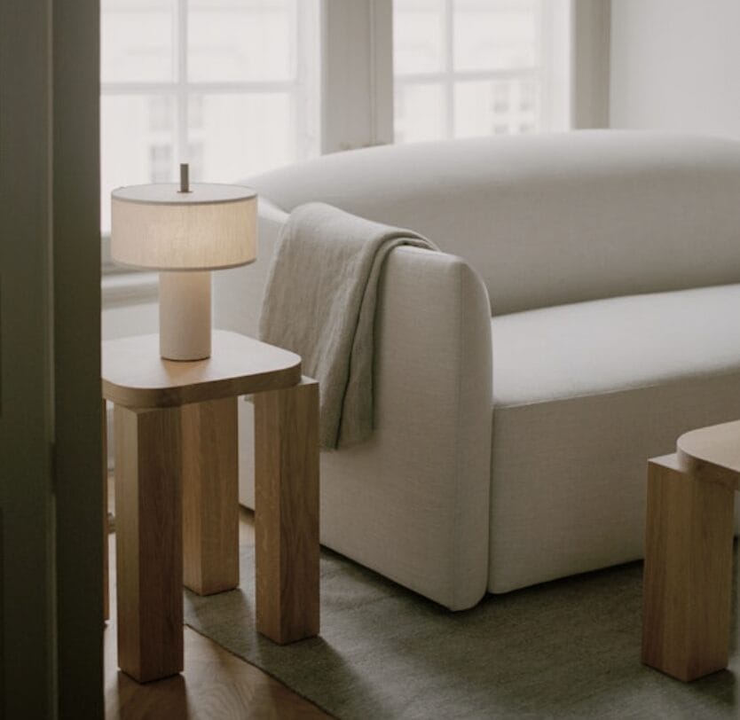 Margin Portable Table Lamp, Beige Canvas - Image 3