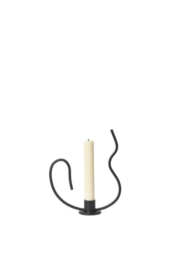 Valse Candle Holder, Low, Black - Image 3