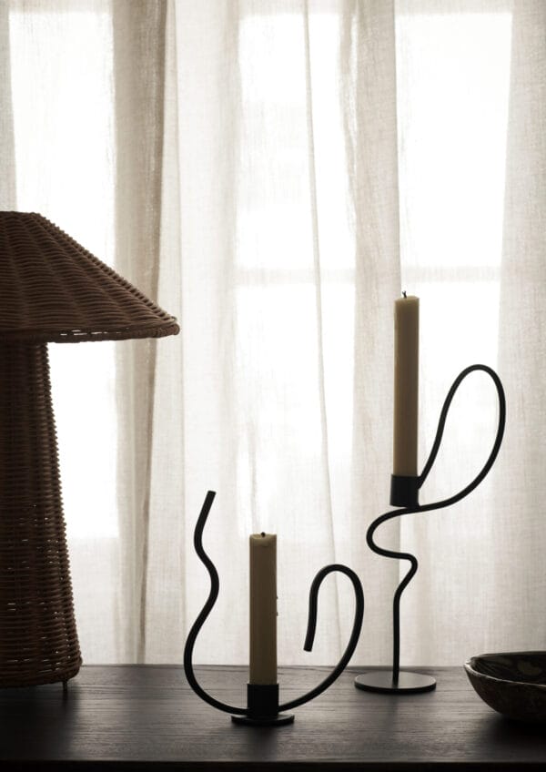 Valse Candle Holder, Low, Black - Image 2