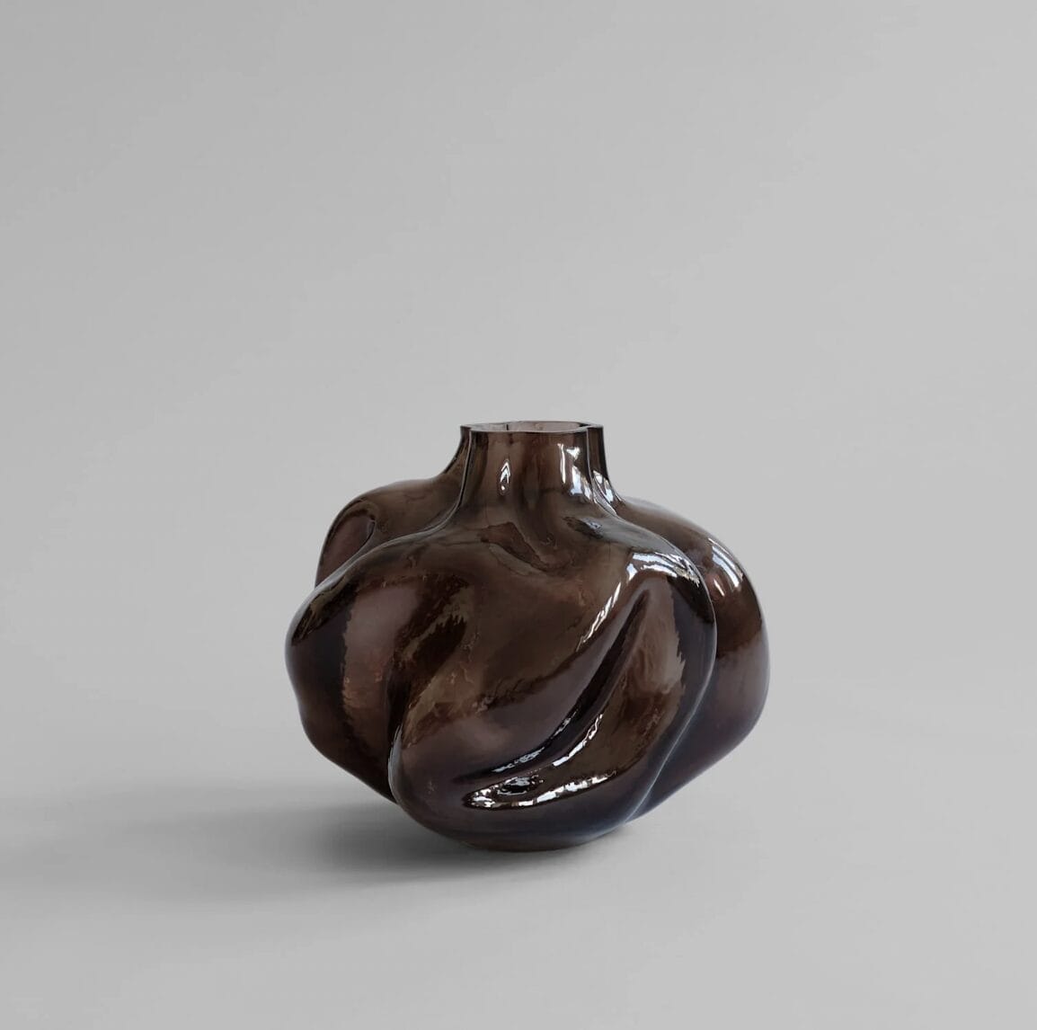 Wabi Vase, Medio - Smoked Forest Mouth-Blown Glass - Image 2