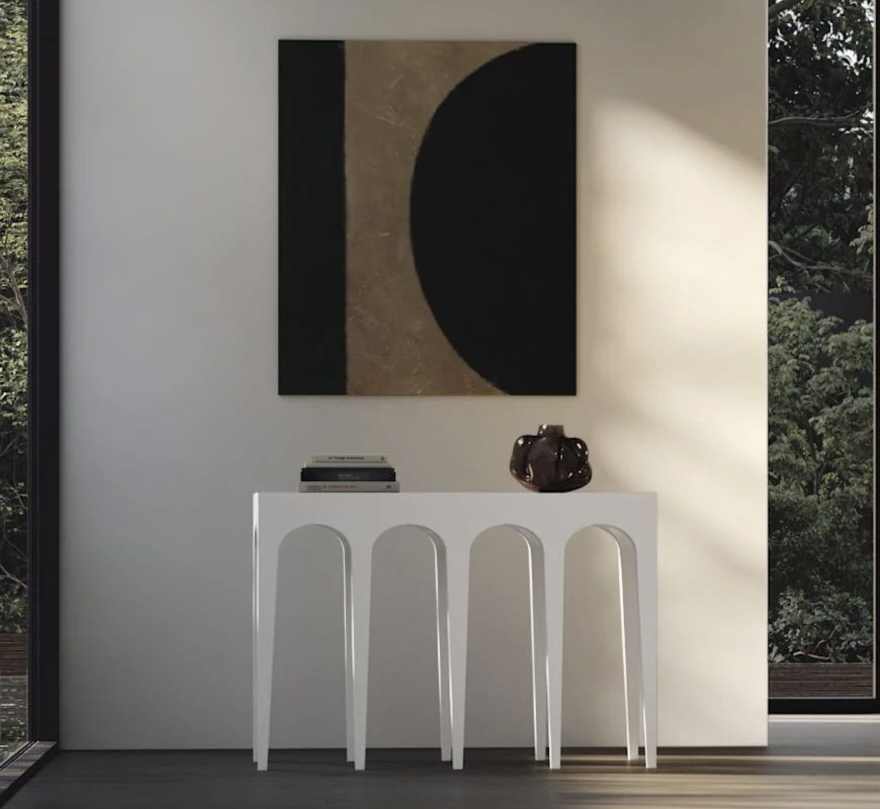 Wabi Vase, Mini - Smoked Forest Mouth-Blown Glass - Image 2