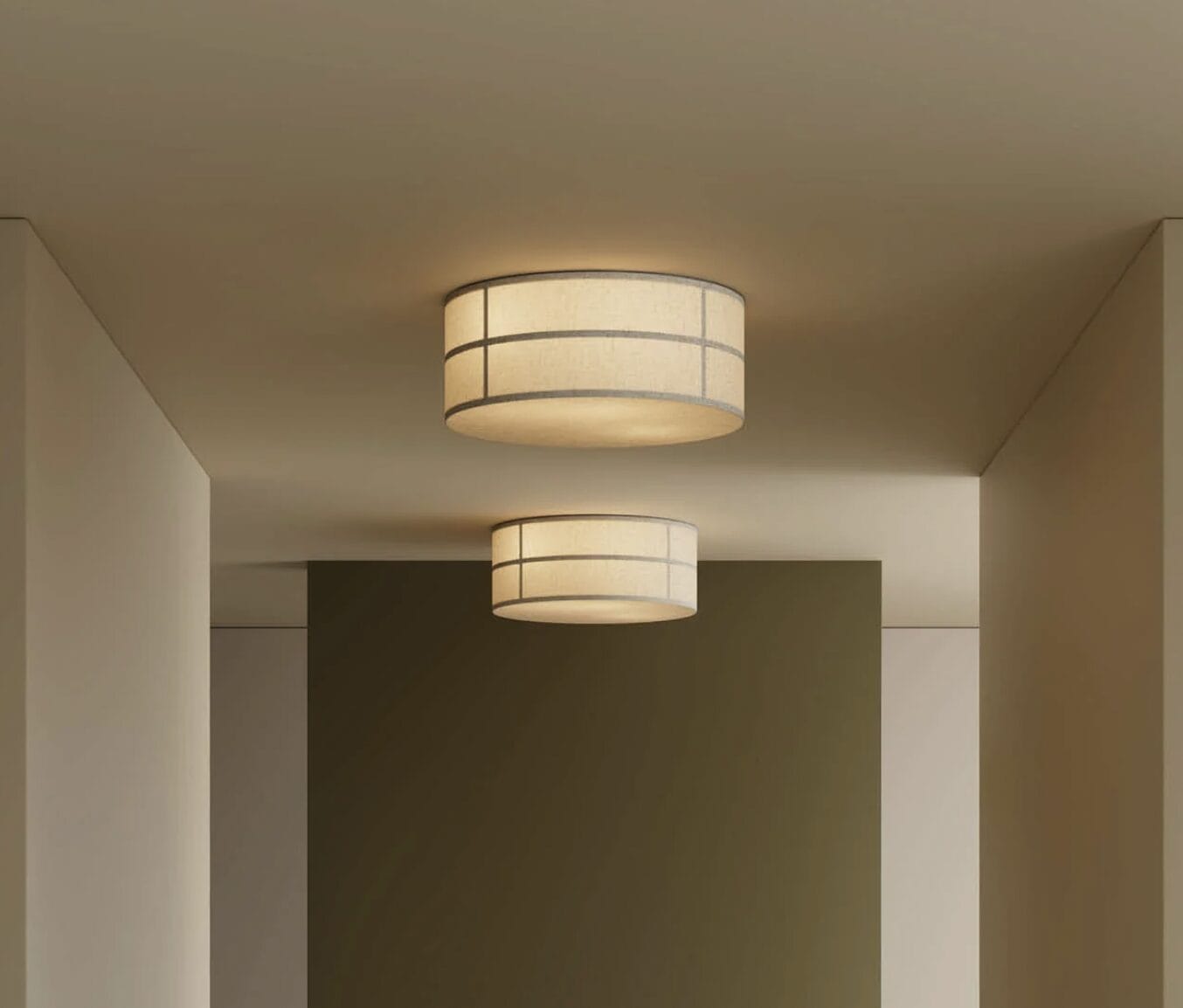 Hashira Ceiling Lamp, Raw ,H20cm Ø50cm