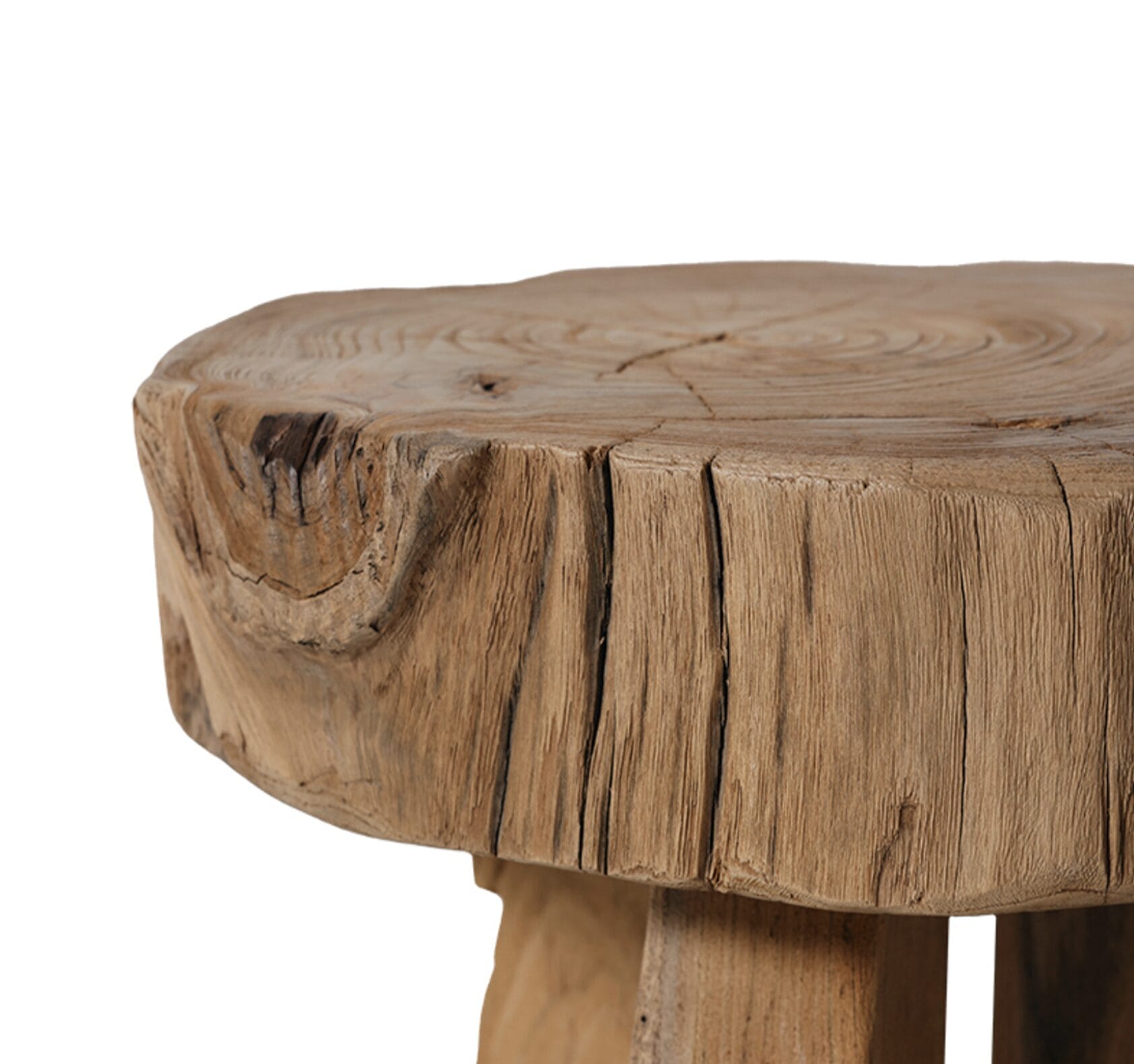 Carved wooden stool, 40x40x40cm - Image 6