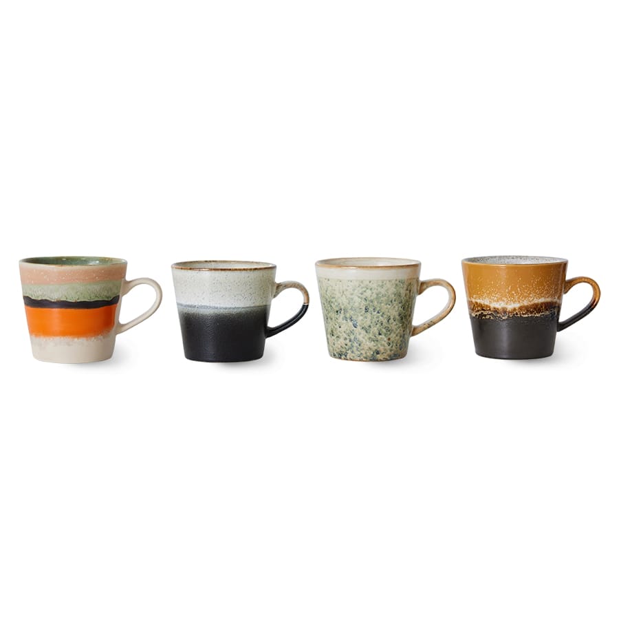 70s ceramics: cappuccino mugs, verve (set of 4), 12×9.5×8.5cm
