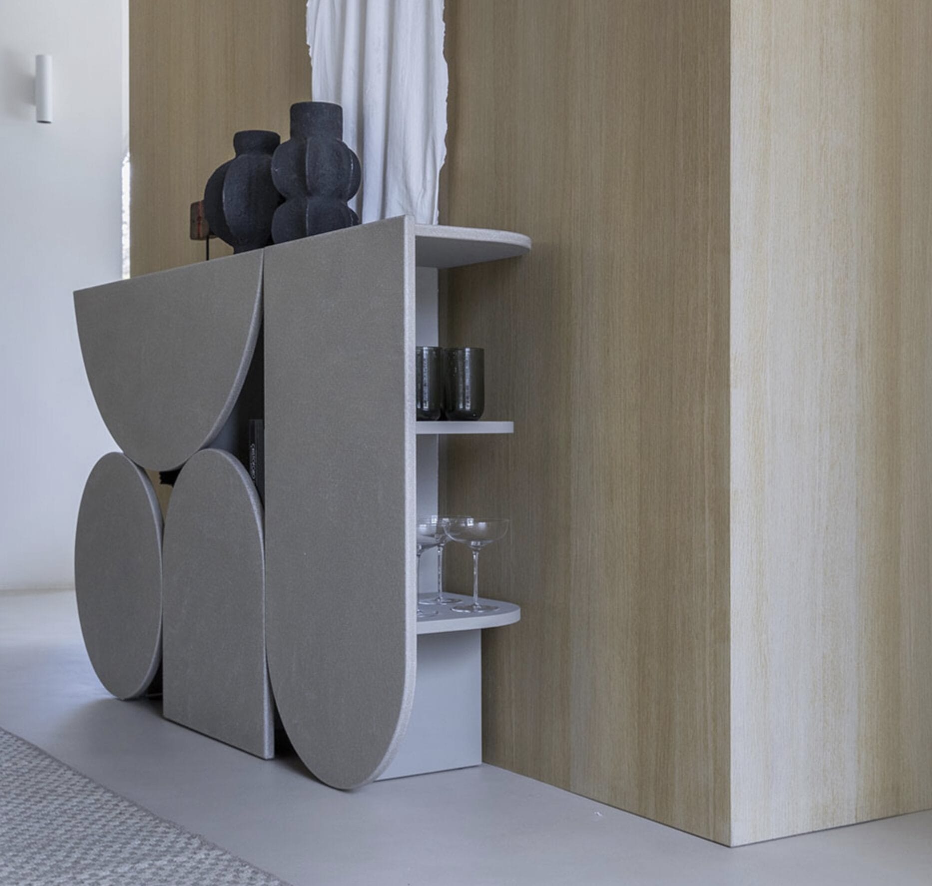 Shape Console, Materical Grey E_03, 148 x 31,5 x H.90 cm