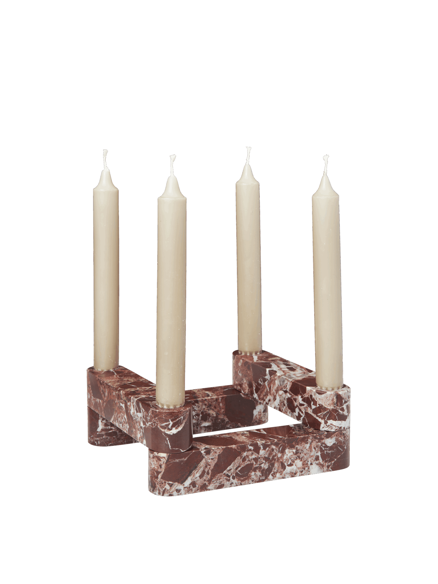 Newel Modular Candle Holder – Set of 4, Rosso