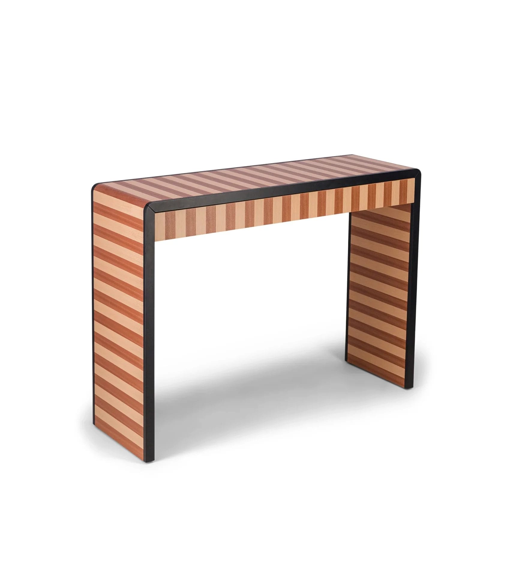 Console Paolo, Striped mahogany and beech console - Image 5