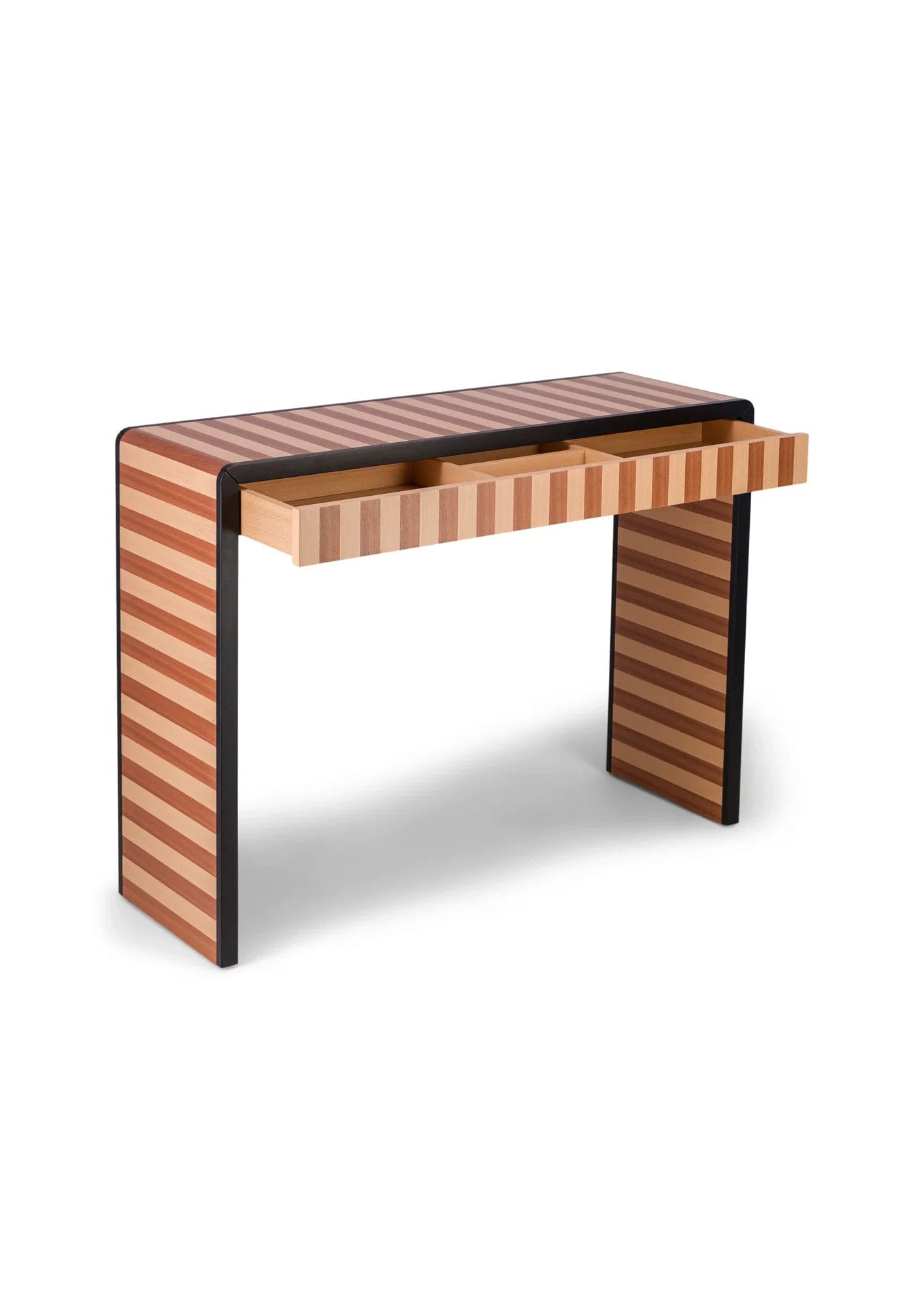 Console Paolo, Striped mahogany and beech console - Image 6