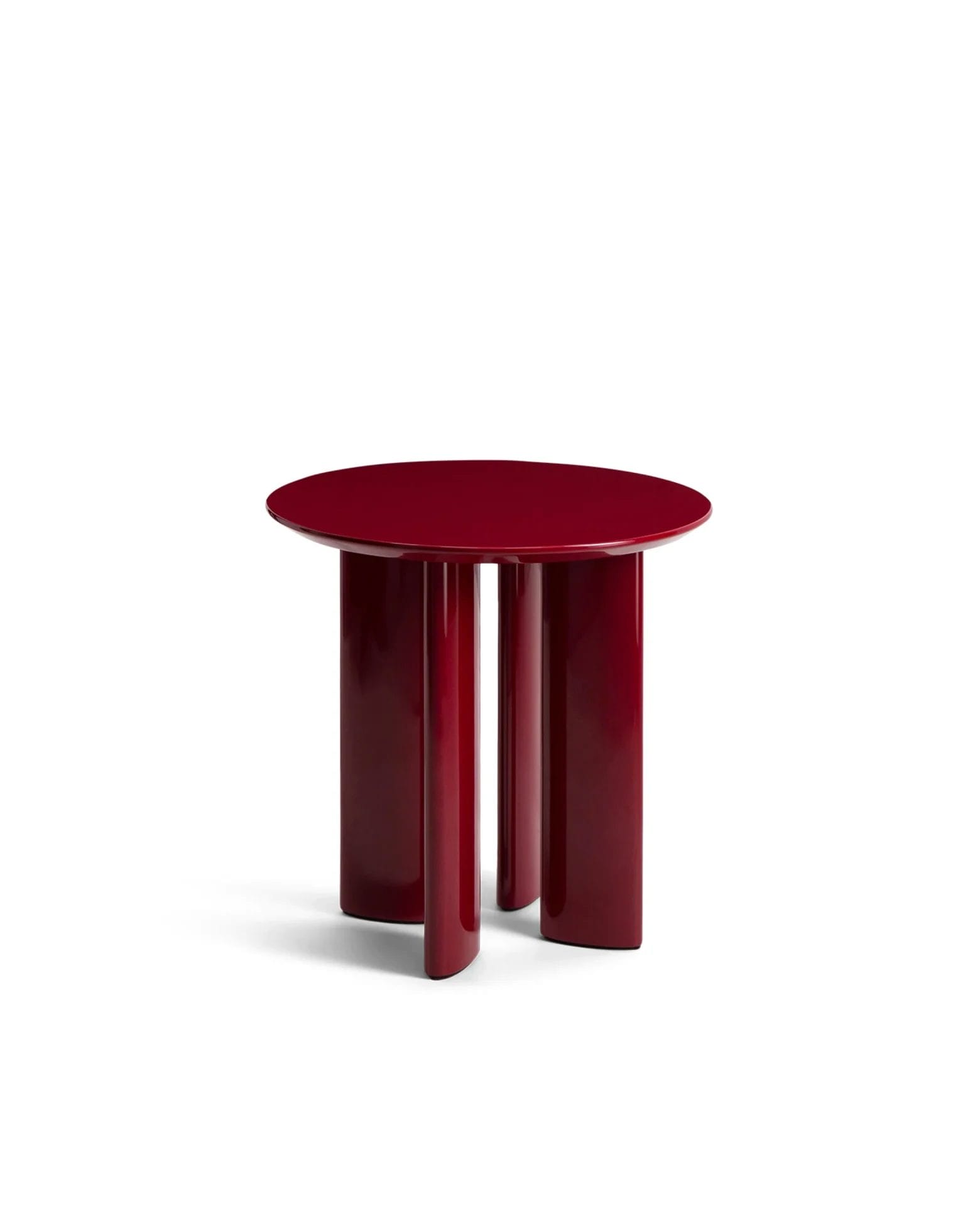 Carlotta Bordeaux side table in lacquered beech, Ø50 x H50cm - Image 4