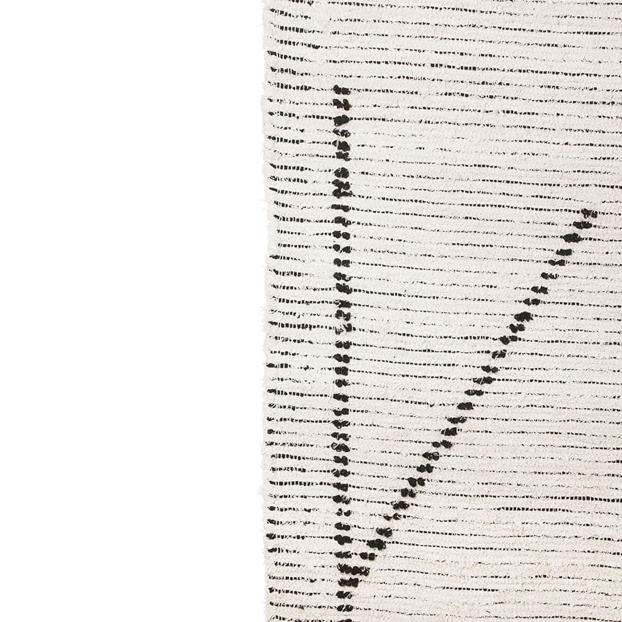 Hand woven cotton rug cream/charcoal, 200x300cm - Image 3